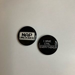 3/$9 • Pack of 2 - Hot Topic Black Button Pins